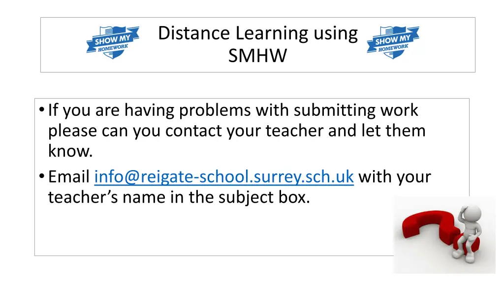 distance learning using smhw 9