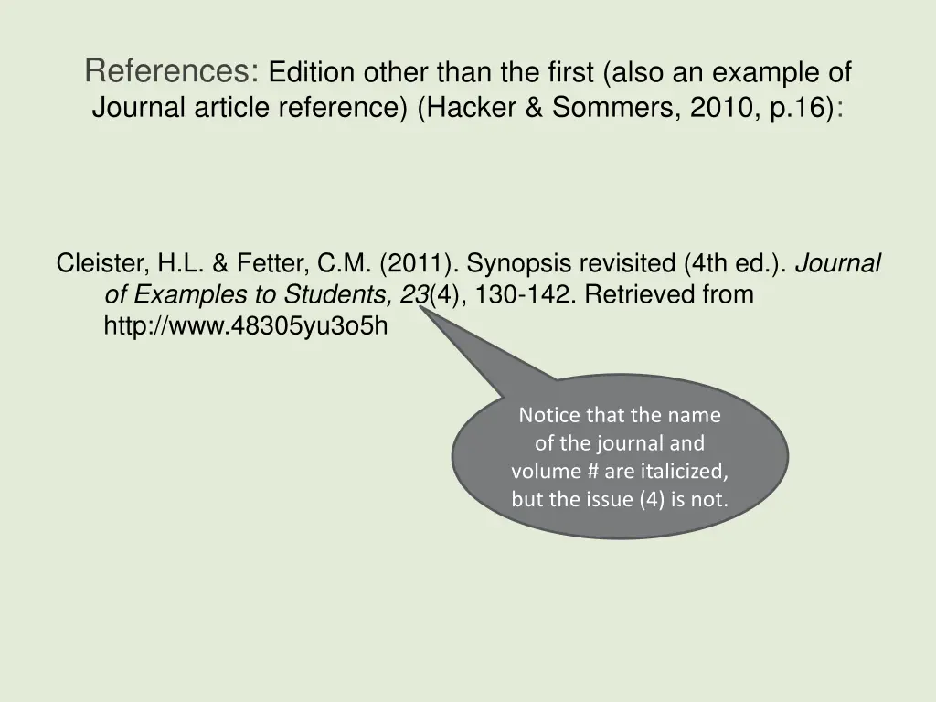 references edition other than the first also