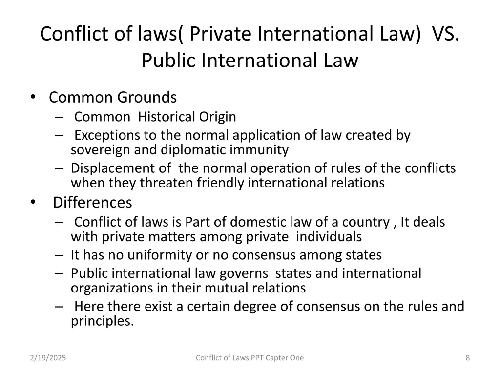 conflict of laws private international