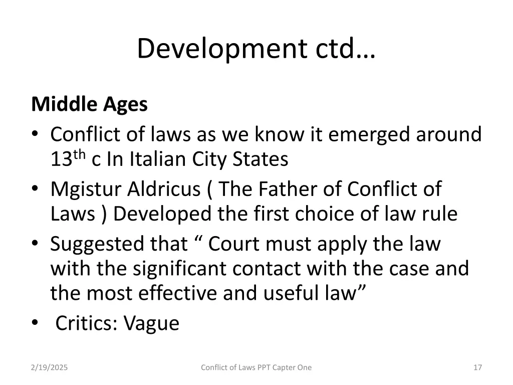 development ctd