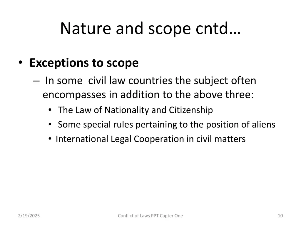 nature and scope cntd