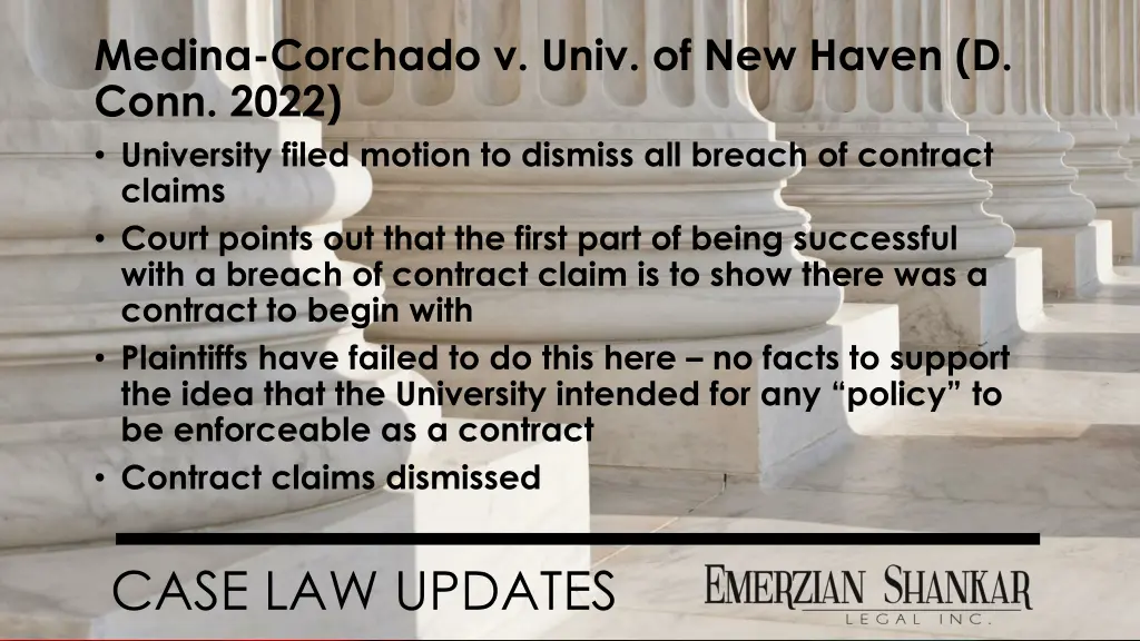 medina corchado v univ of new haven d conn 2022 2