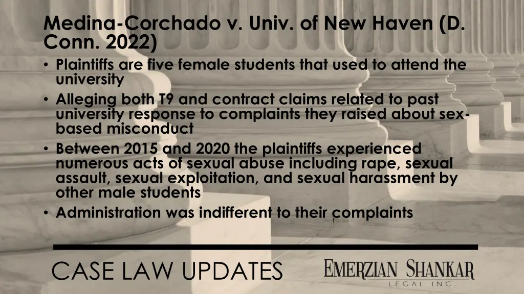 medina corchado v univ of new haven d conn 2022