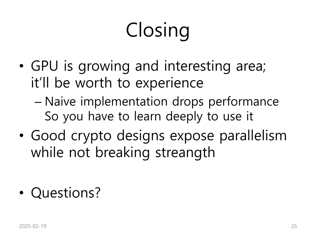 closing