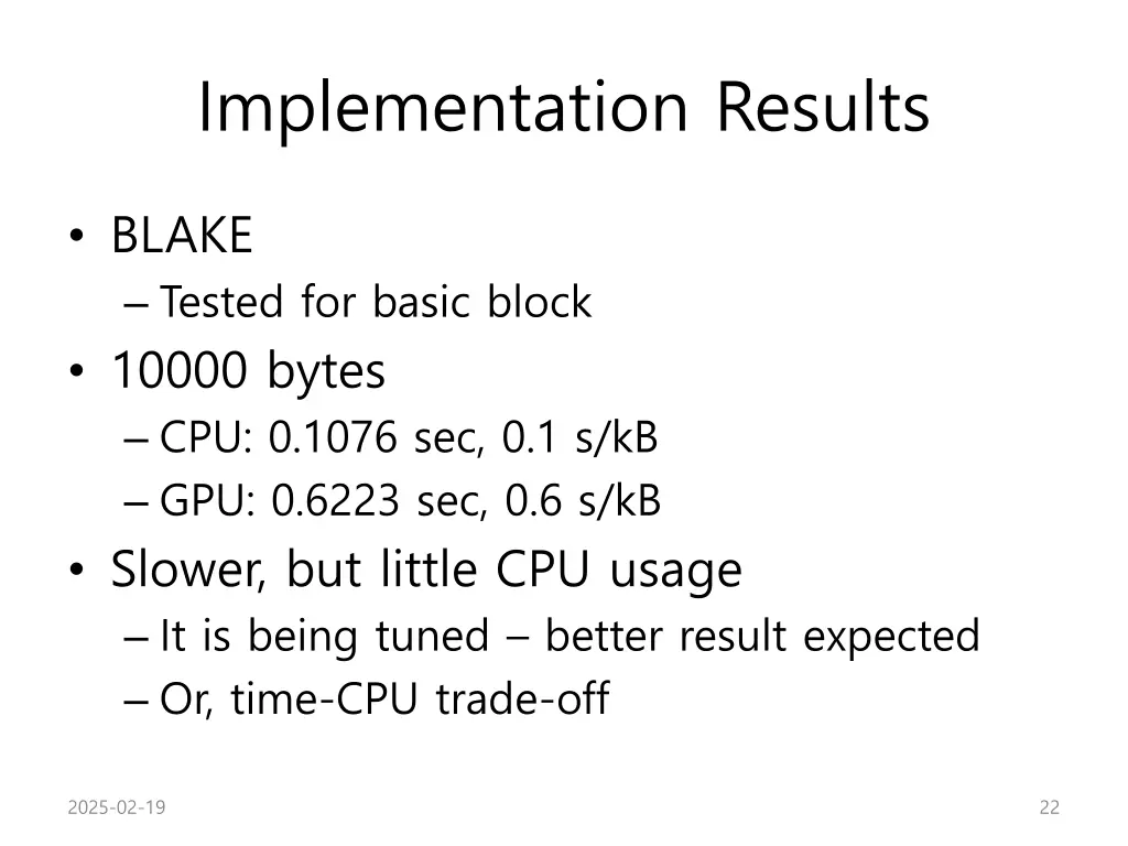 implementation results 1