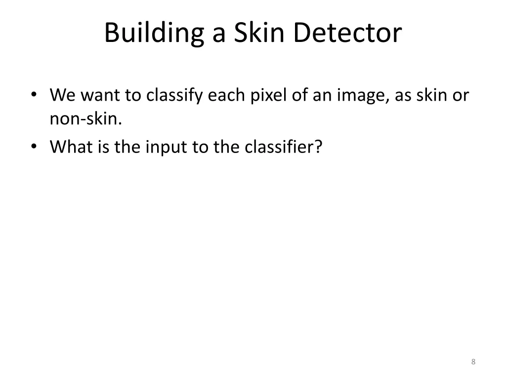 building a skin detector