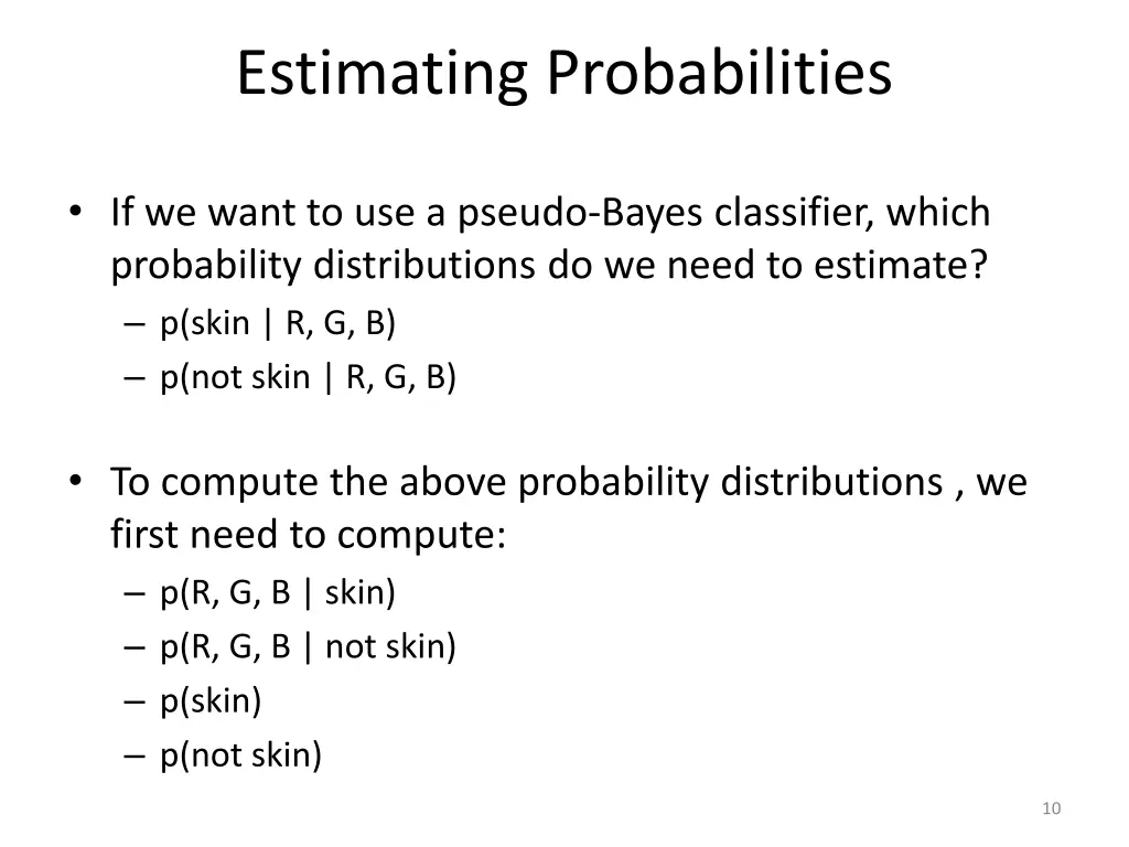 estimating probabilities