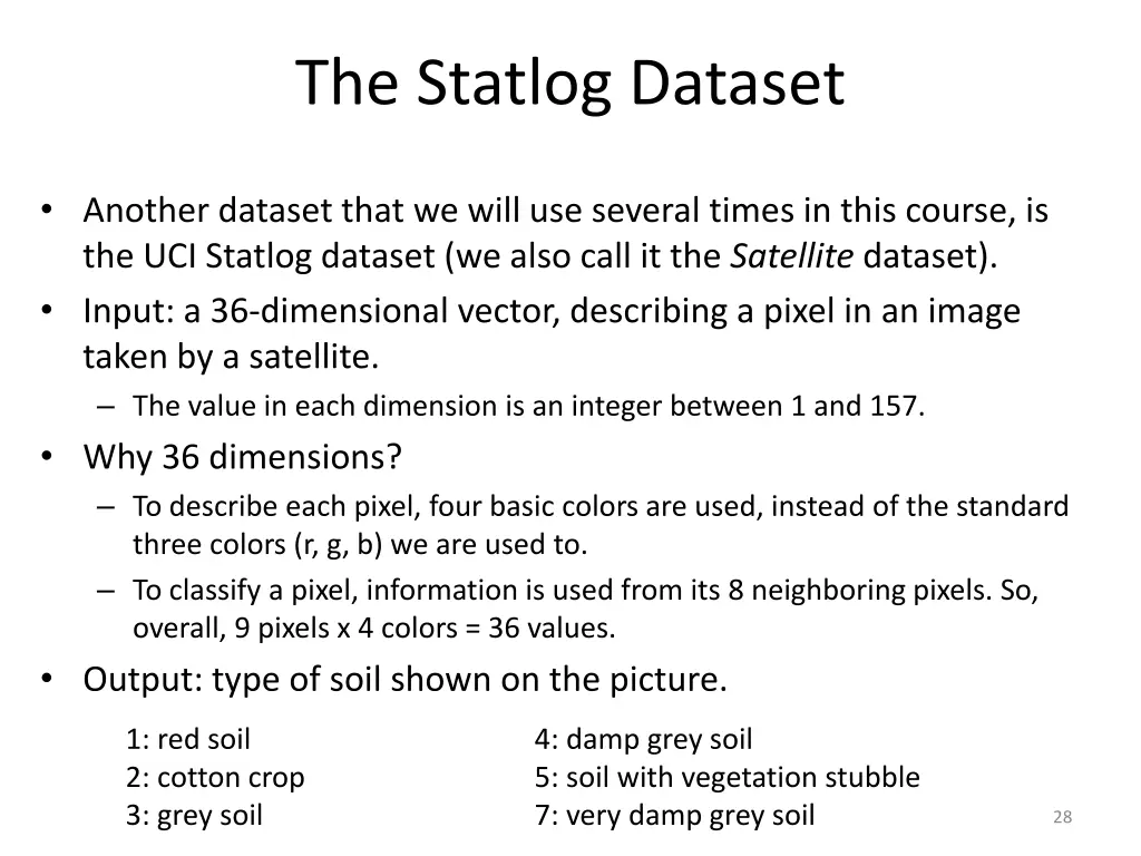 the statlog dataset