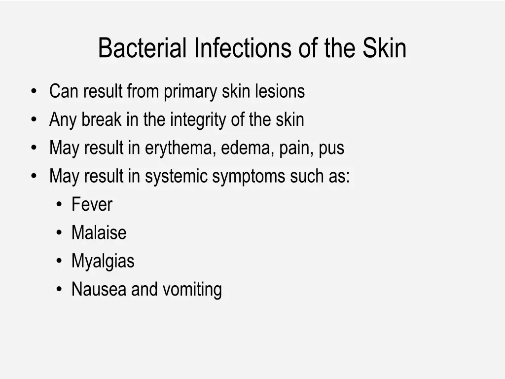 bacterial infections of the skin