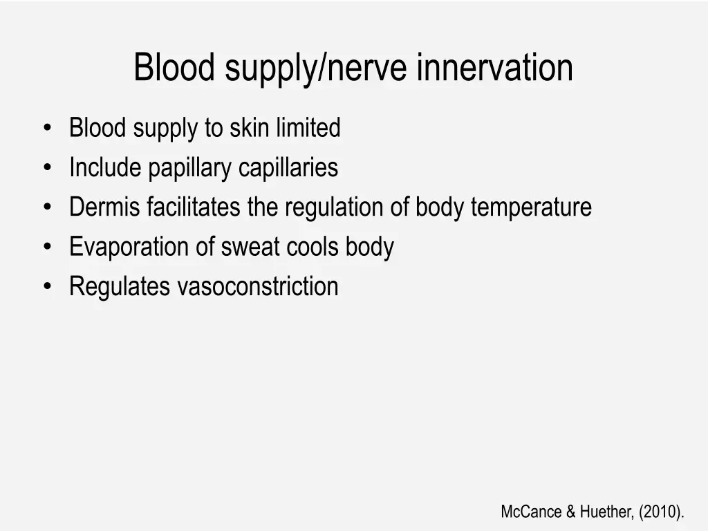 blood supply nerve innervation