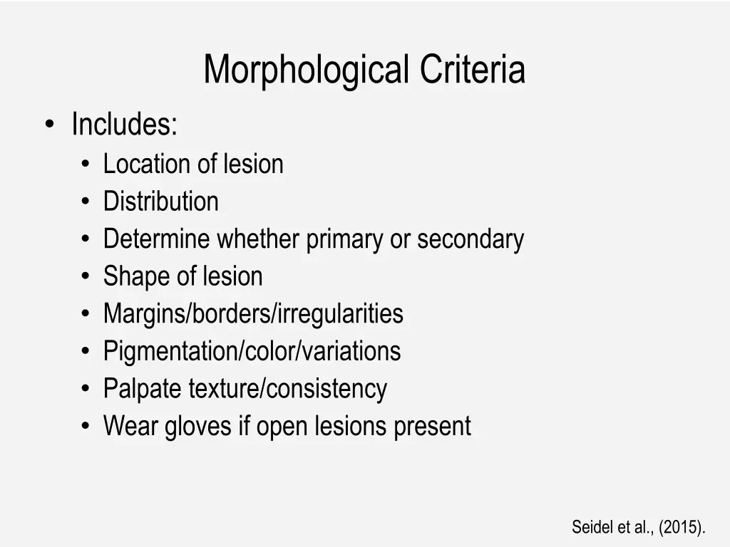 morphological criteria