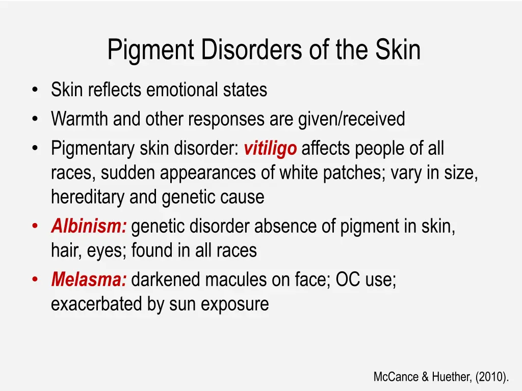 pigment disorders of the skin