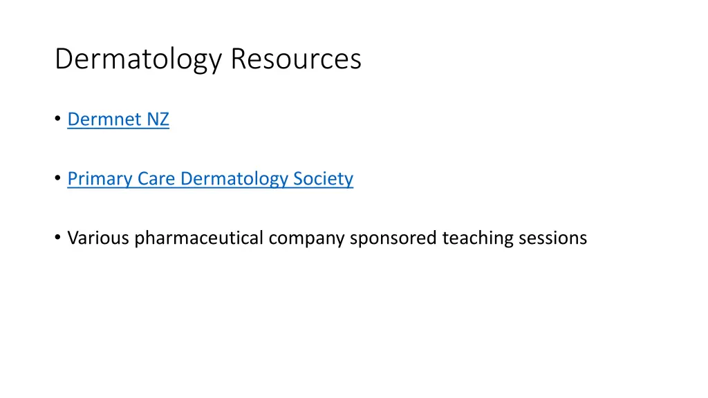 dermatology resources