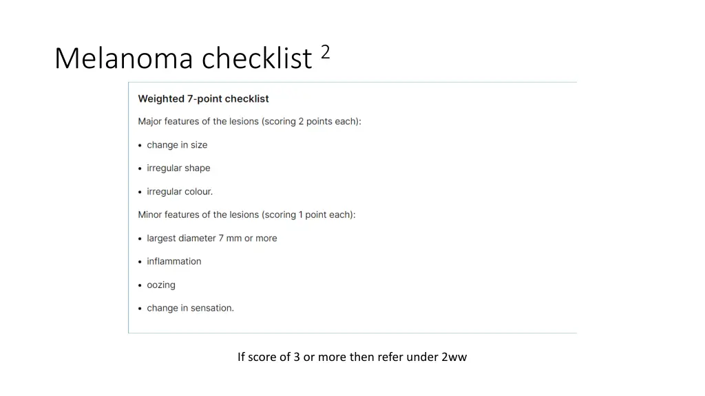 melanoma checklist 2