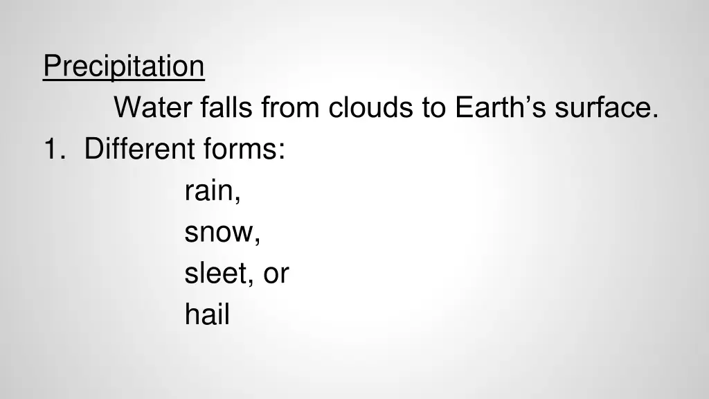 precipitation water falls from clouds to earth