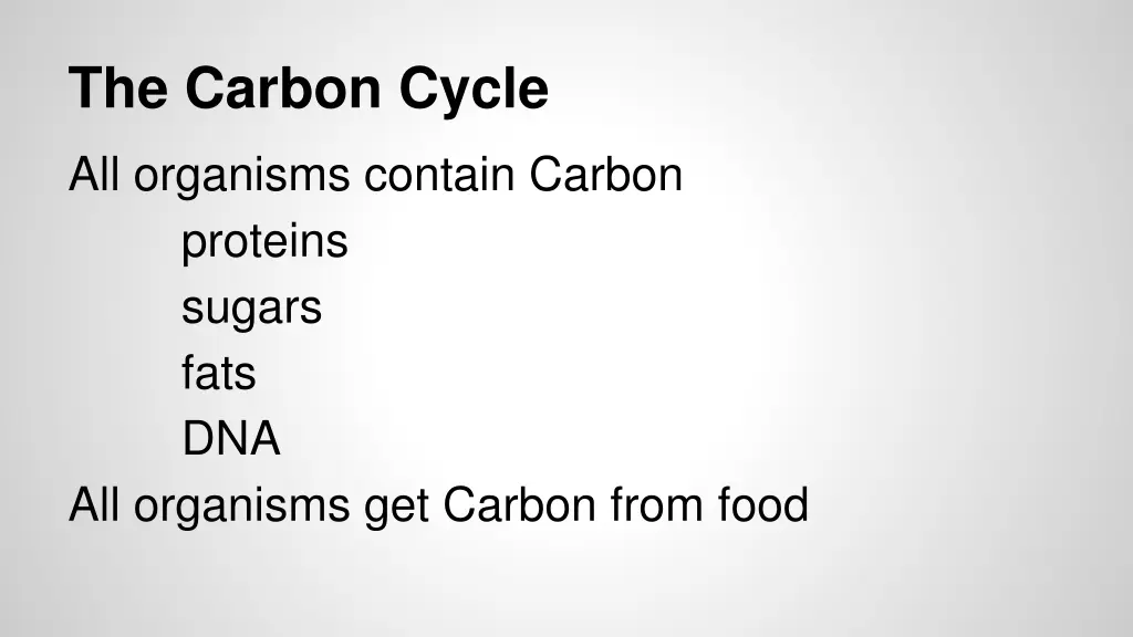 the carbon cycle
