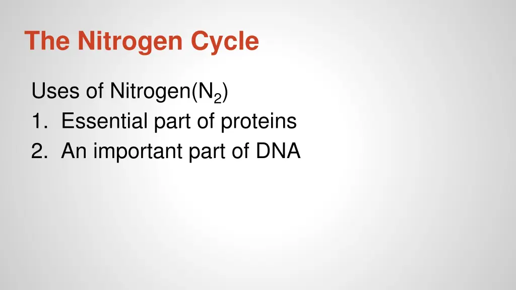 the nitrogen cycle