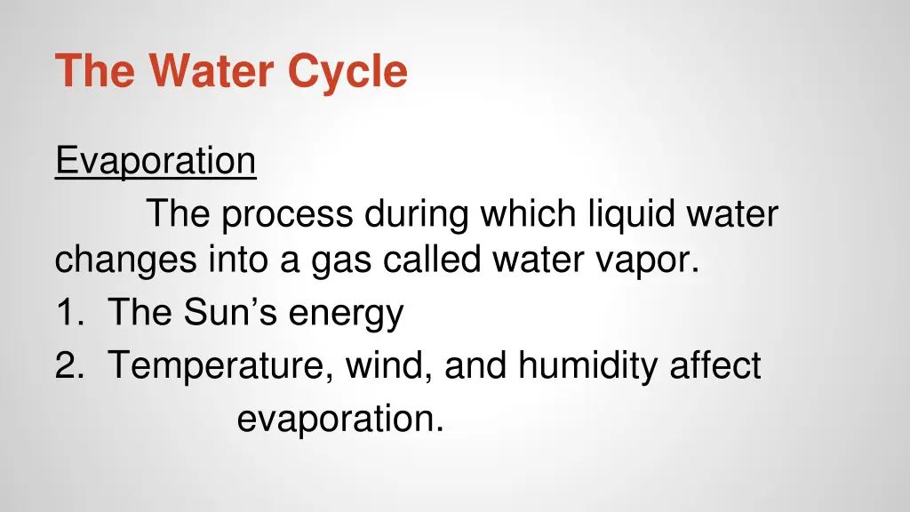 the water cycle 1