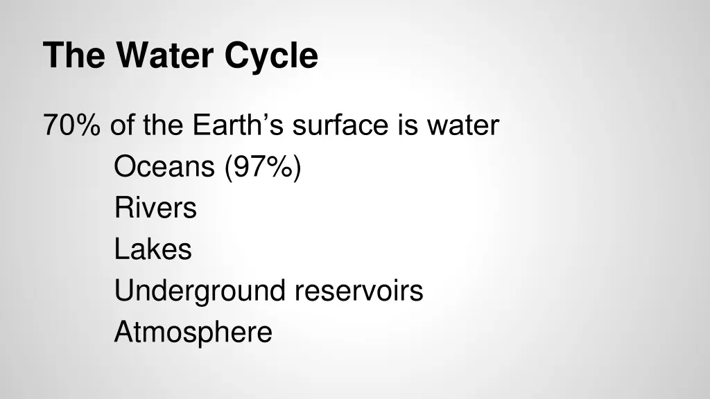 the water cycle
