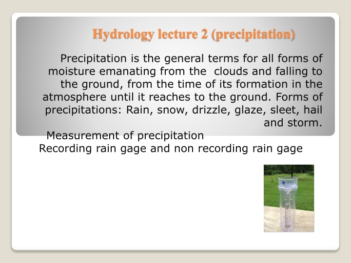 hydrology lecture 2 precipitation