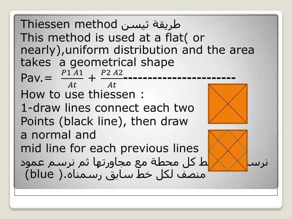 thiessen method this method is used at a flat