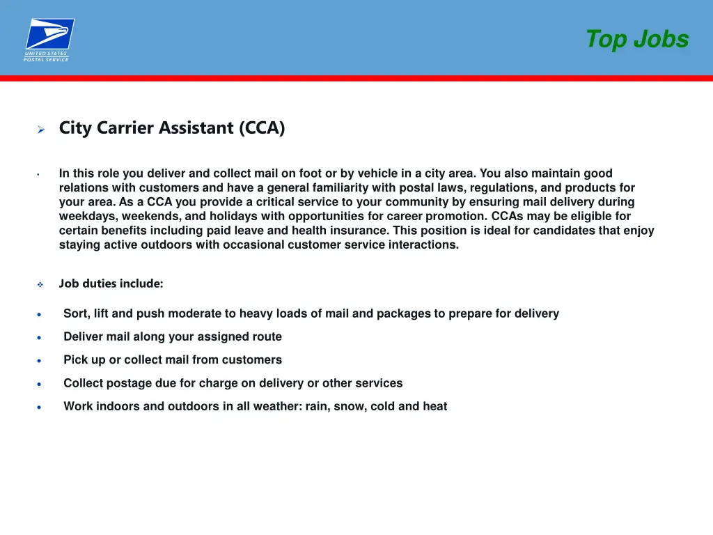 top jobs