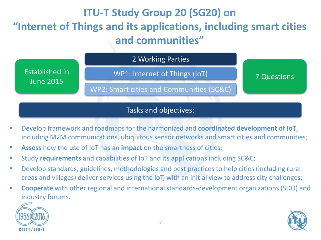 itu t study group 20 sg20 on internet of things