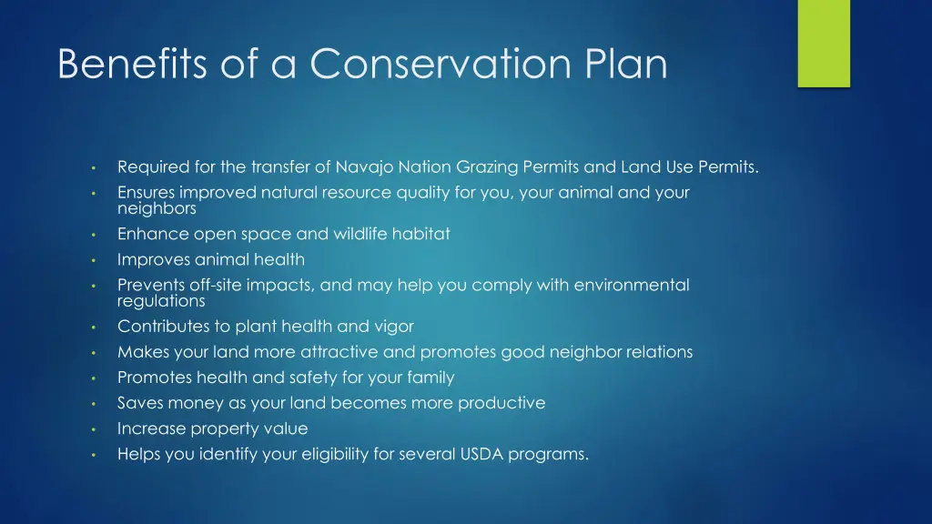 benefits of a conservation plan