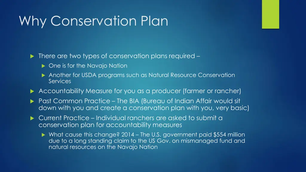 why conservation plan