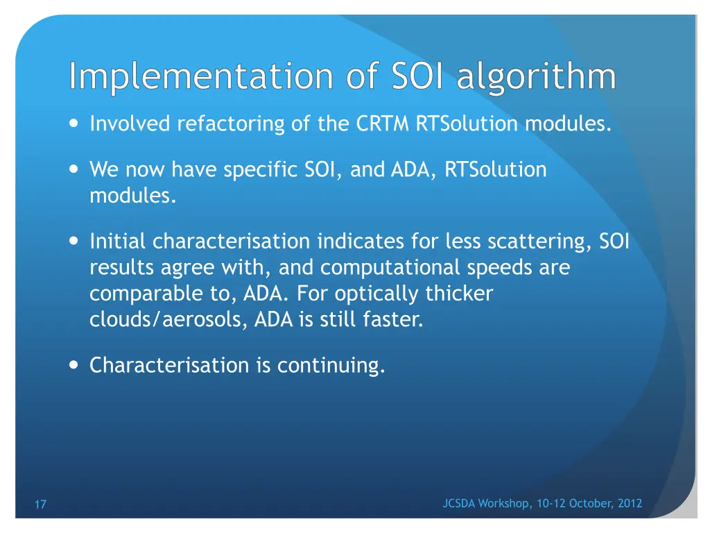 implementation of soi algorithm