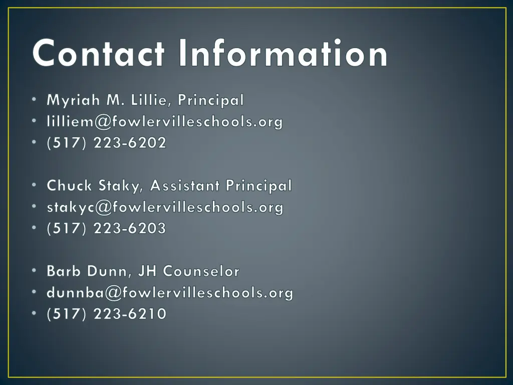 contact information