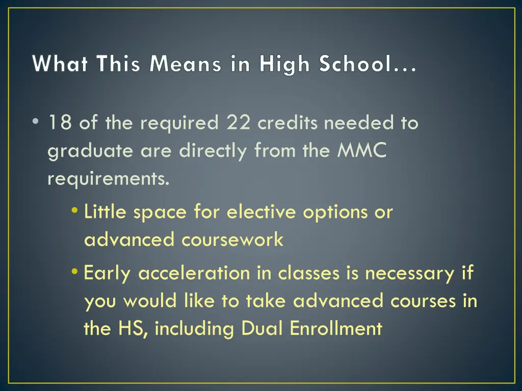 what this means in high school