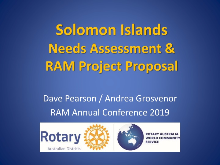 solomon islands needs assessment ram project