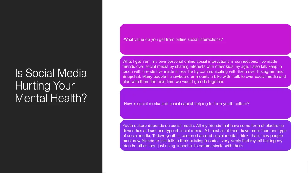what value do you get from online social