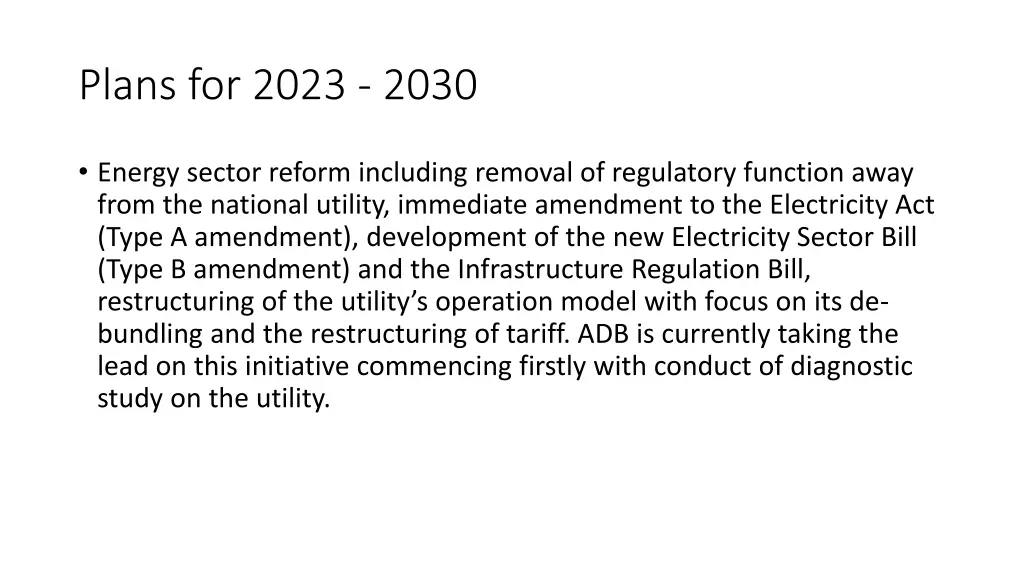 plans for 2023 2030