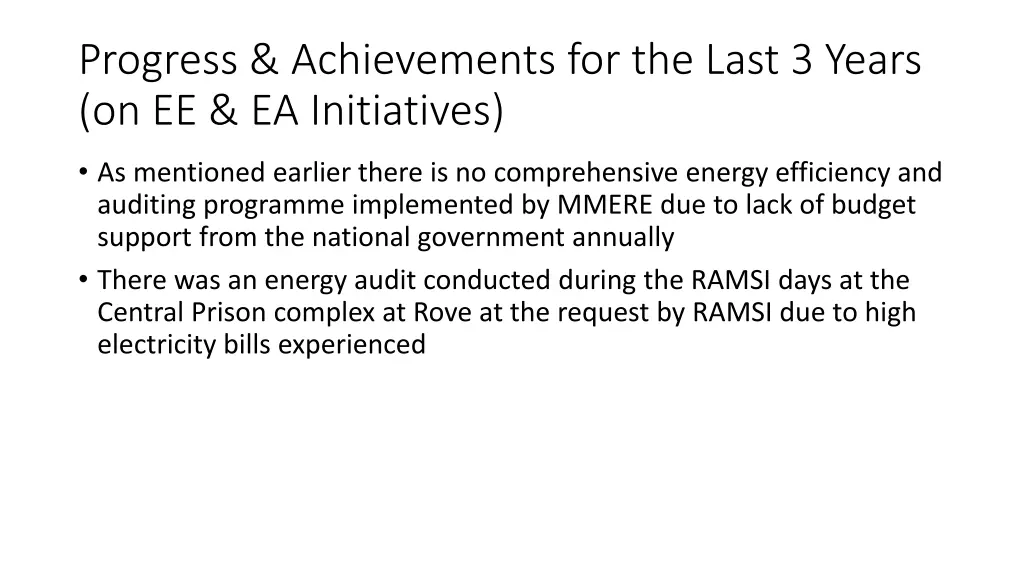progress achievements for the last 3 years