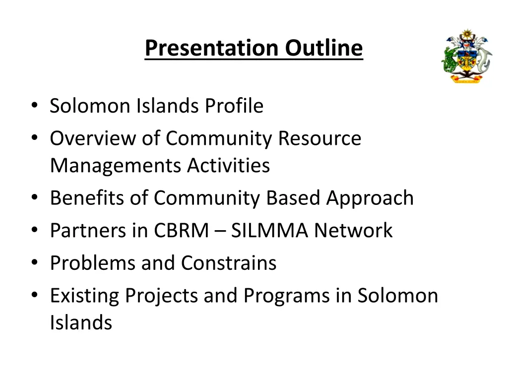 presentation outline