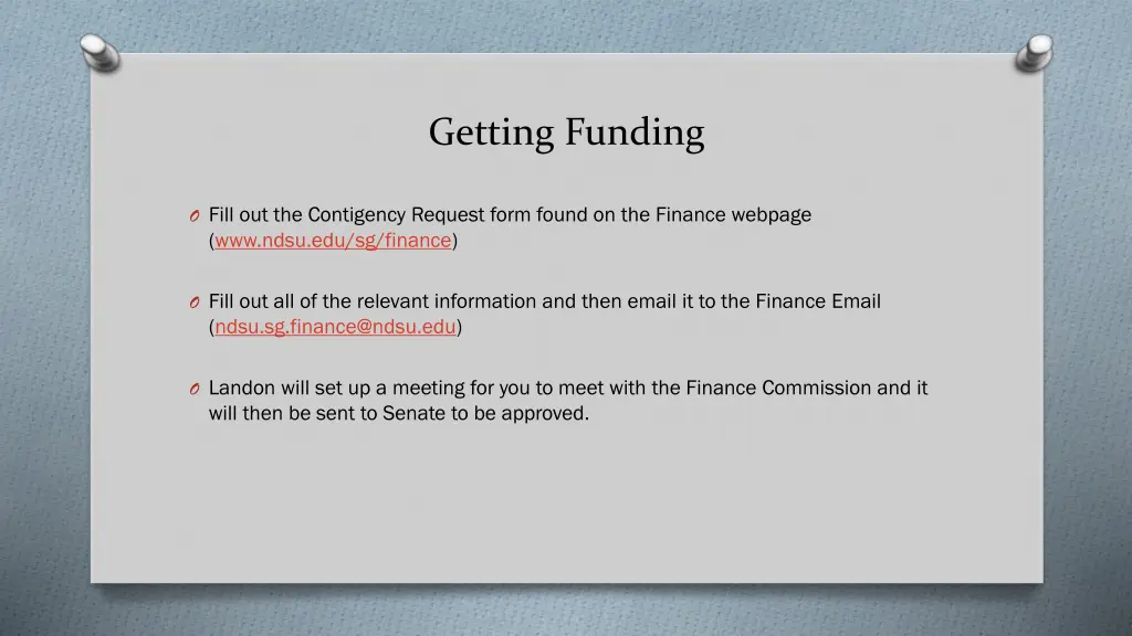 getting funding
