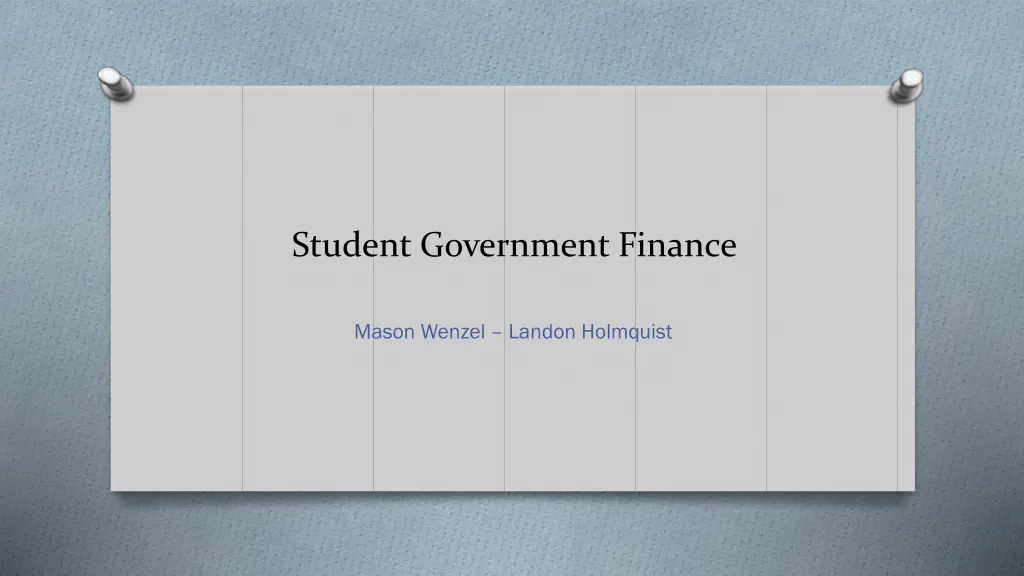 student government finance