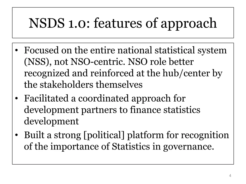 nsds 1 0 features of approach 1
