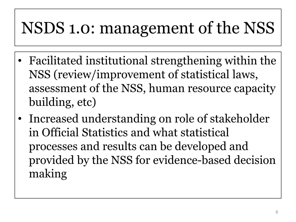 nsds 1 0 management of the nss 1