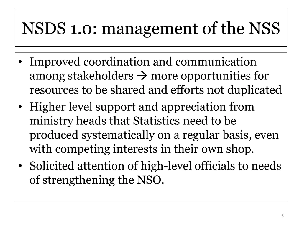 nsds 1 0 management of the nss