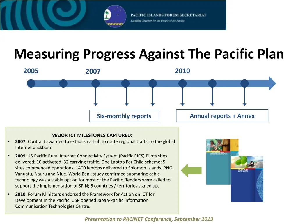 measuring progress against the pacific plan