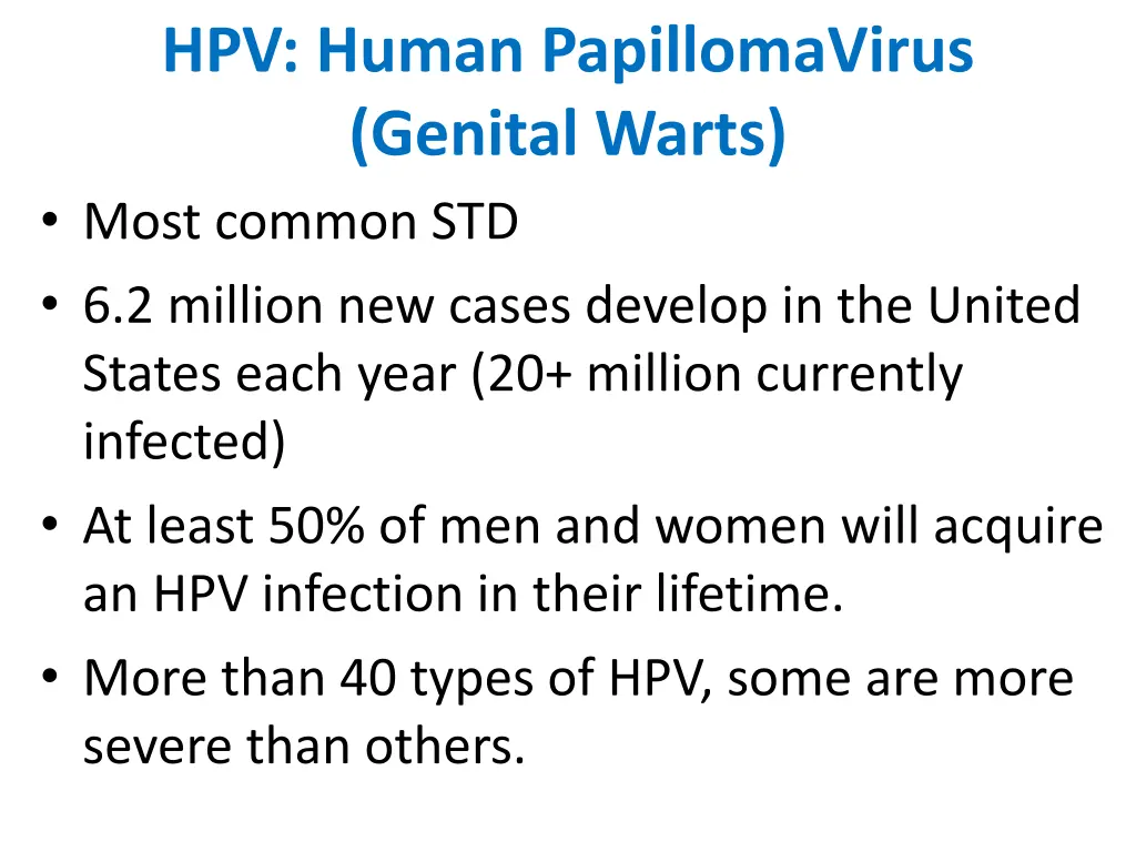 hpv human papillomavirus genital warts most