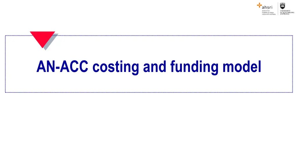 an acc costing and funding model