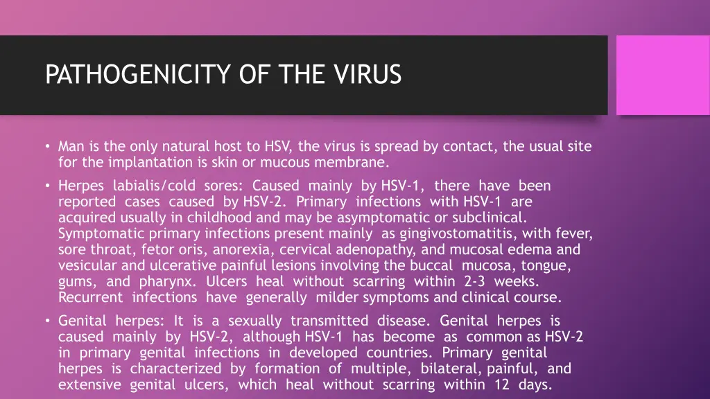 pathogenicity of the virus
