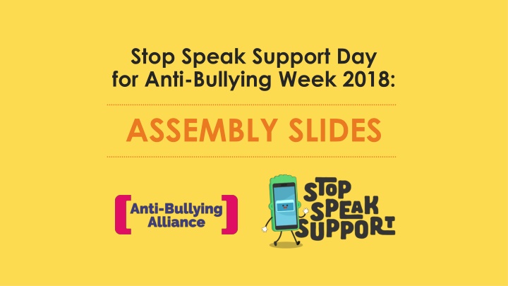 stop speak support day for anti bullying week 2018