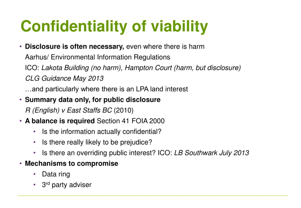 confidentiality of viability