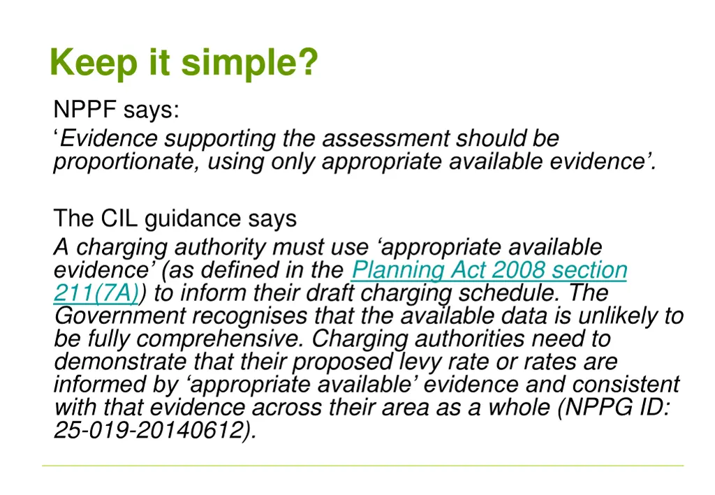 keep it simple nppf says evidence supporting