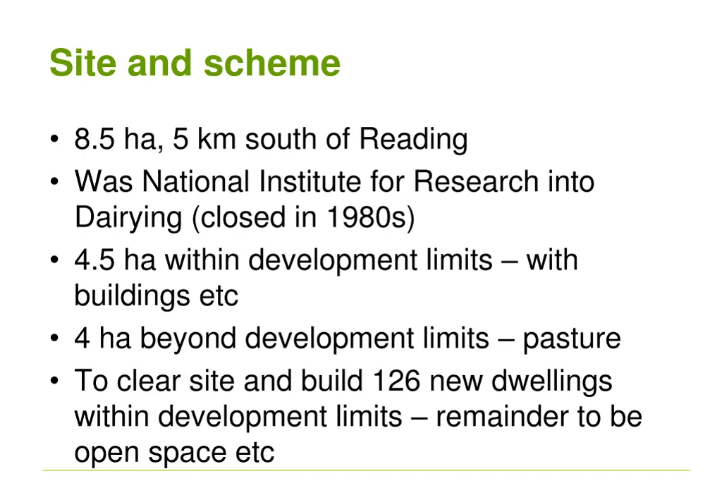 site and scheme